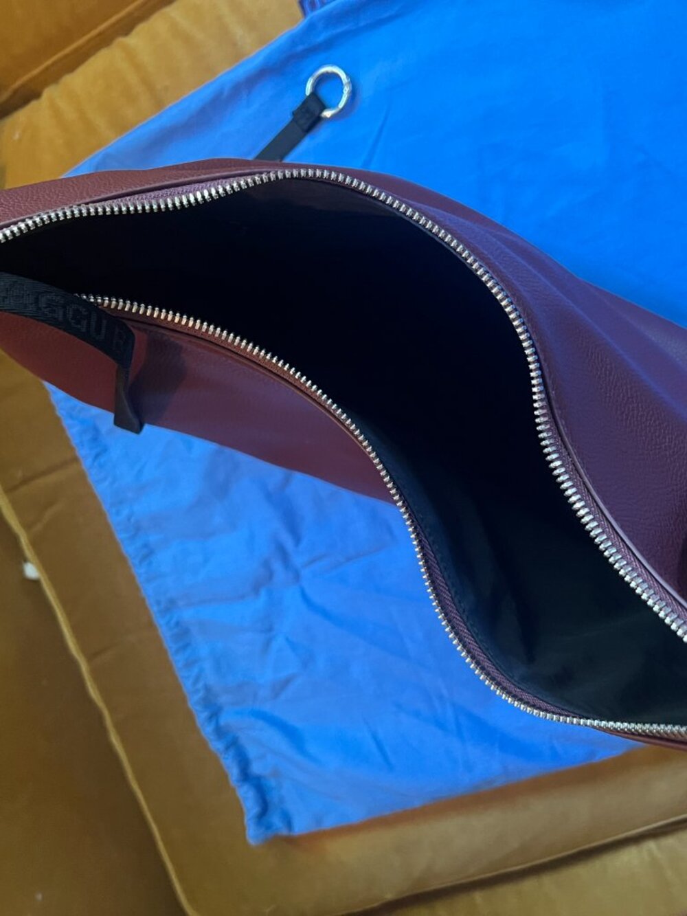 Recycled Leather Shoulder Bag - Mahogany - Picture 6 of 7